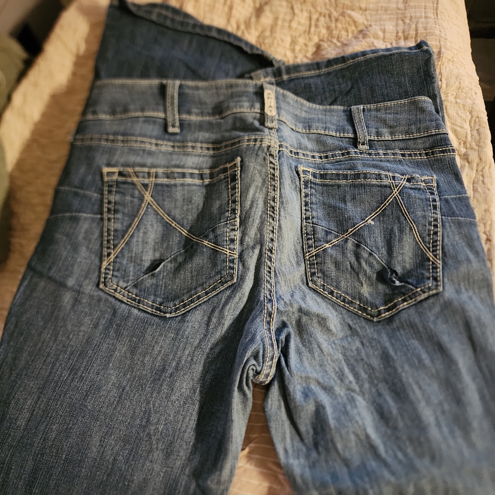Ariat Blue Boot Cut Jeans with Classic Contrast Stitching